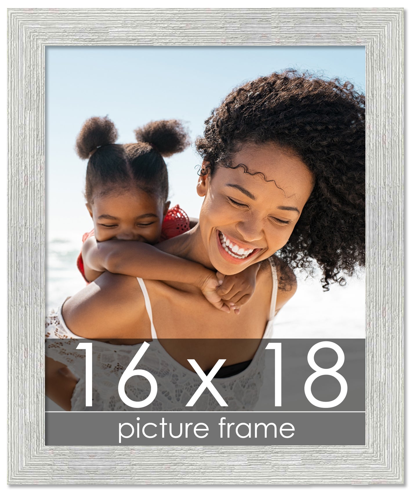 Distressed/Aged White Washed Wood Picture Frame