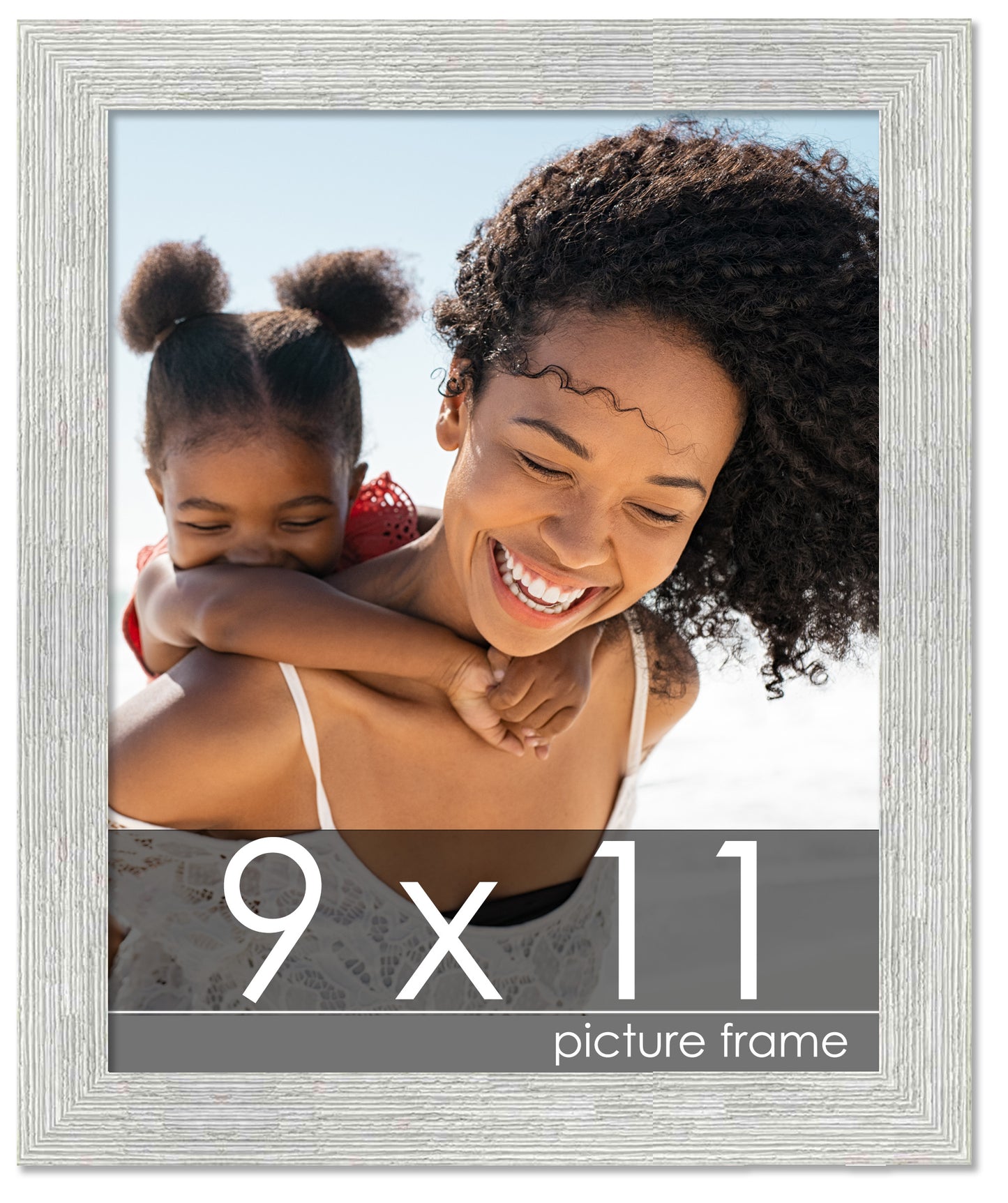 Distressed/Aged White Washed Wood Picture Frame