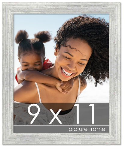 Distressed/Aged White Washed Wood Picture Frame