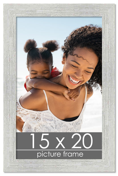 Distressed/Aged White Washed Wood Picture Frame