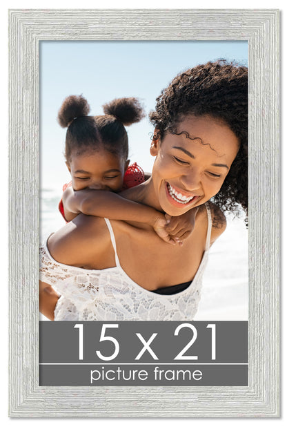 Distressed/Aged White Washed Wood Picture Frame