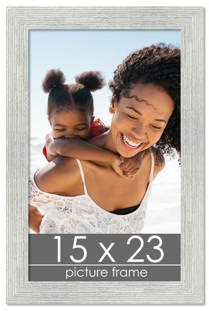 Distressed/Aged White Washed Wood Picture Frame