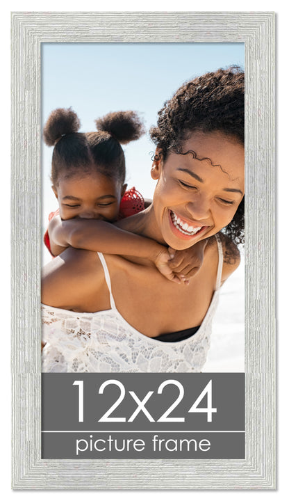 Distressed/Aged White Washed Wood Picture Frame