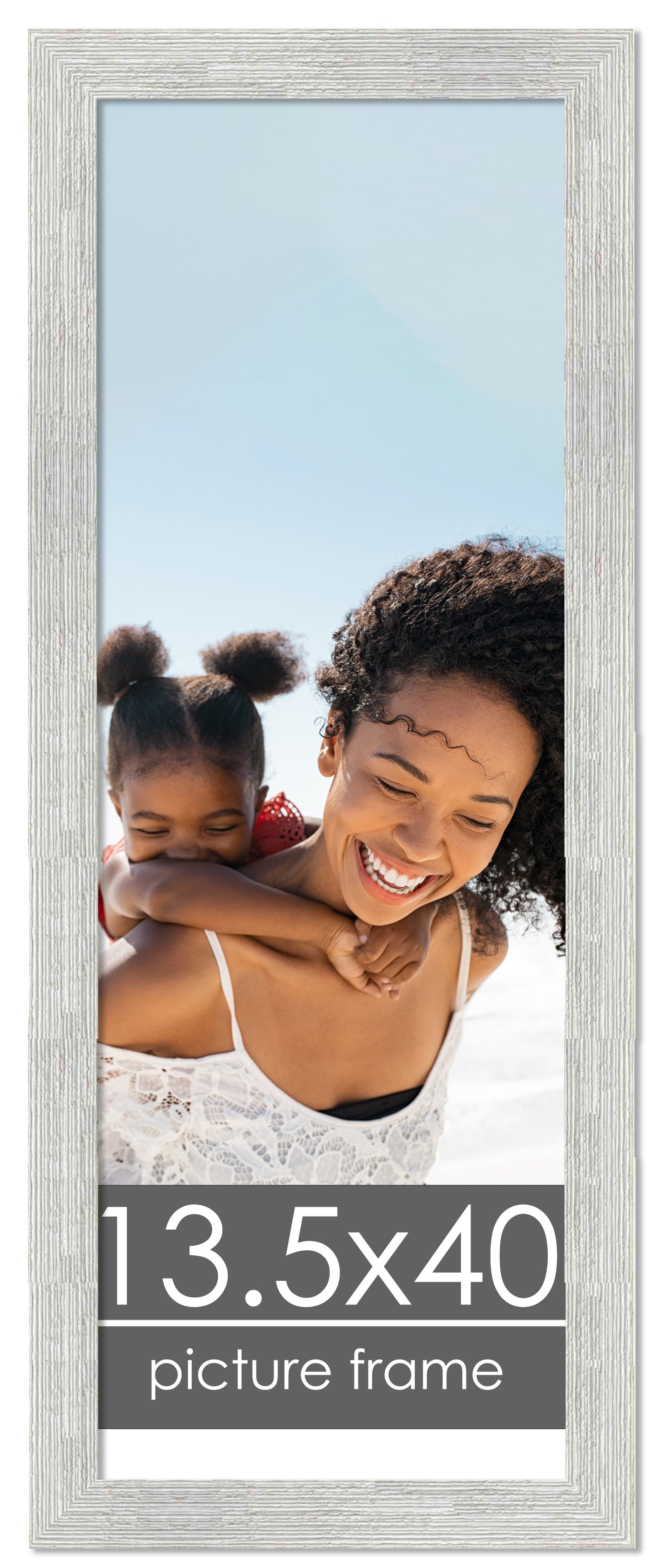 Distressed/Aged White Washed Wood Picture Frame