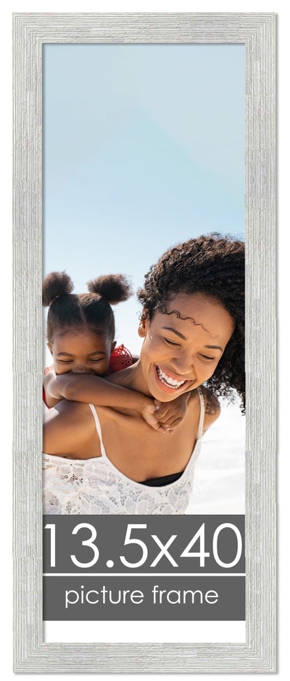 Distressed/Aged White Washed Wood Picture Frame