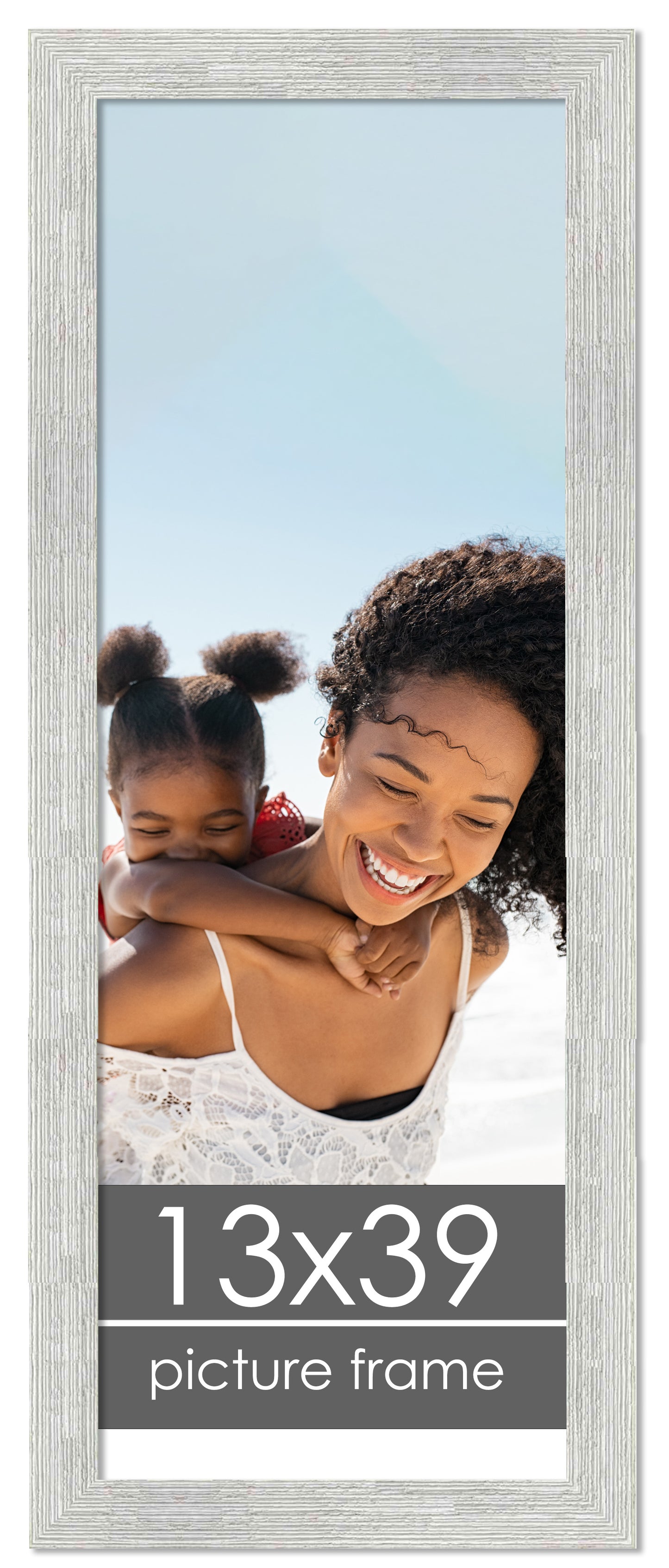 Distressed/Aged White Washed Wood Picture Frame