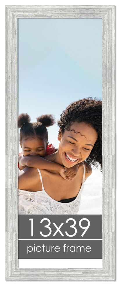 Distressed/Aged White Washed Wood Picture Frame