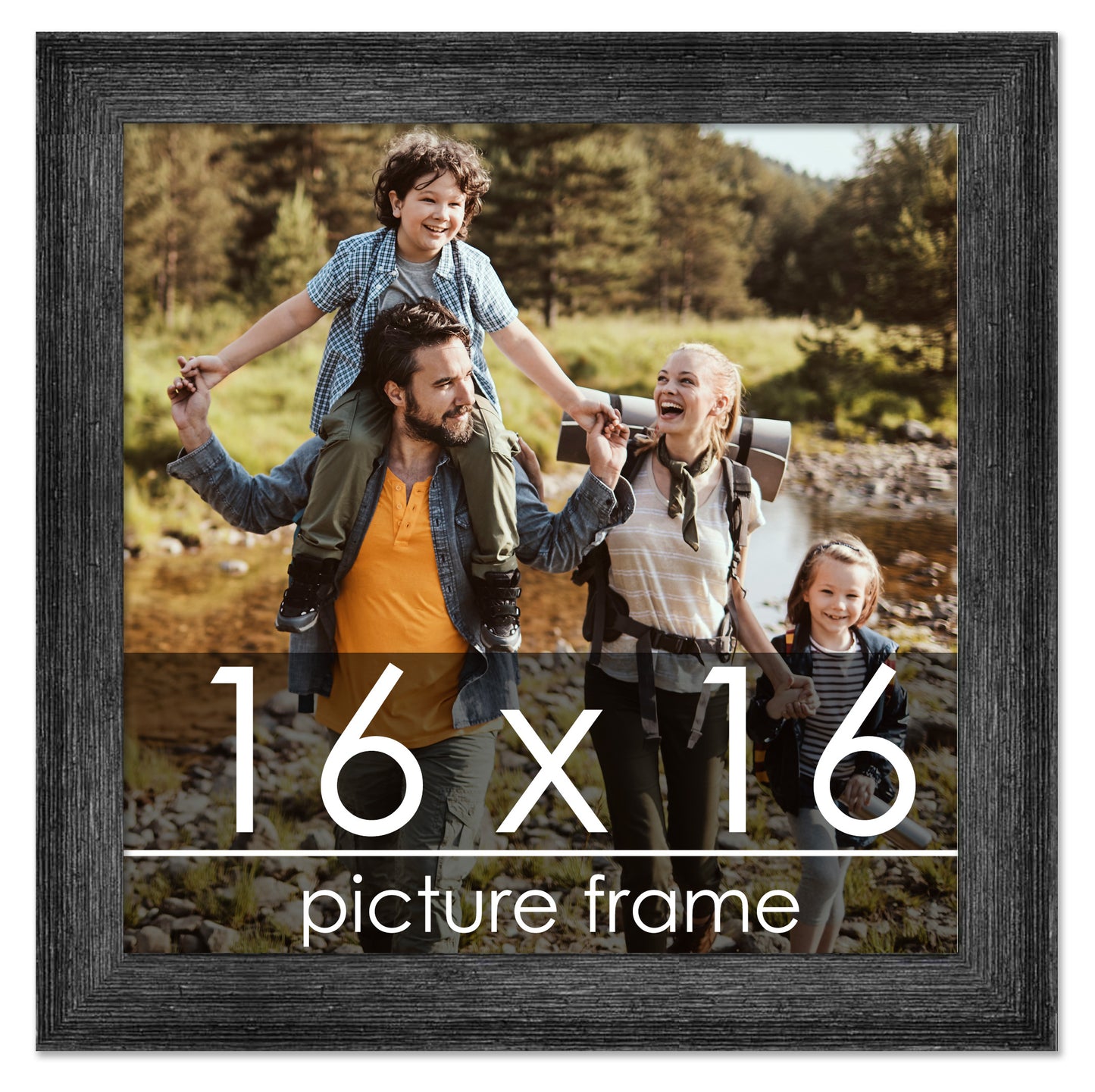 Distressed/Aged Black Wood Picture Frame