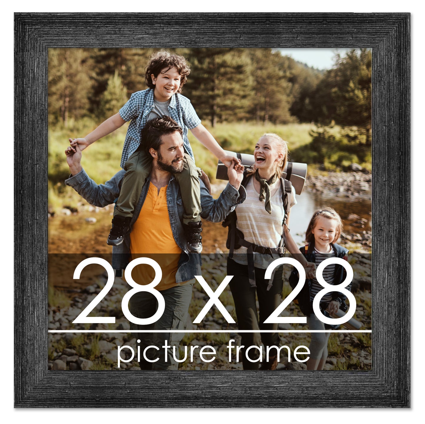 Distressed/Aged Black Wood Picture Frame