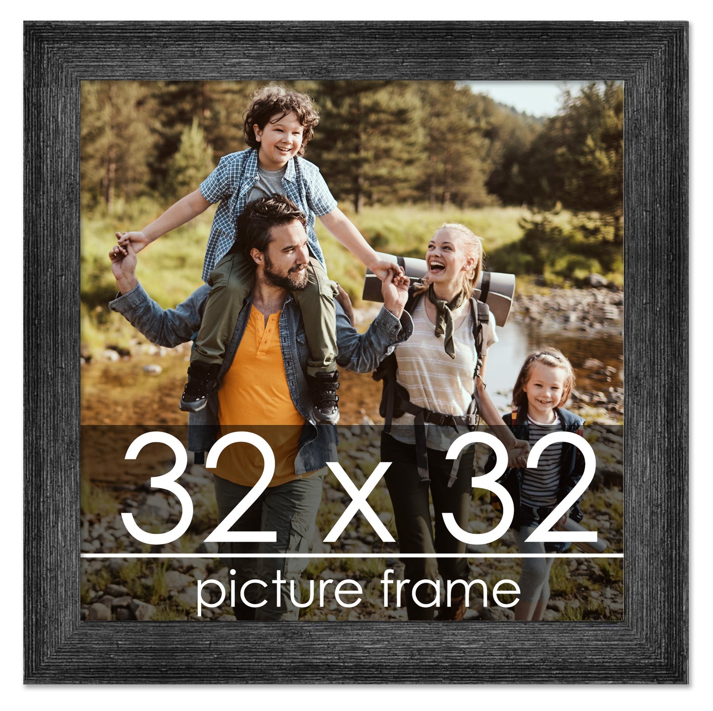 Distressed/Aged Black Wood Picture Frame