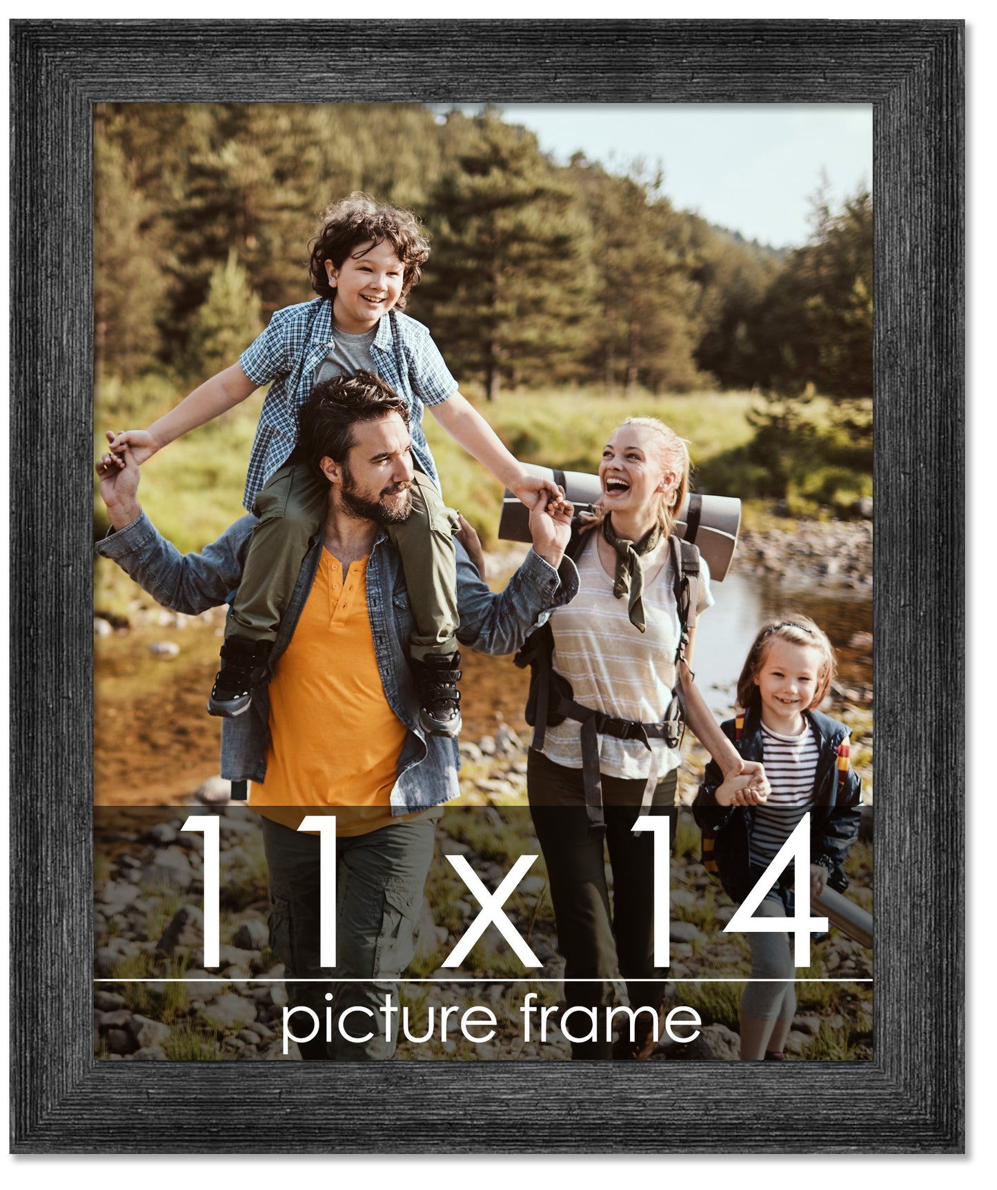 Distressed/Aged Black Wood Picture Frame
