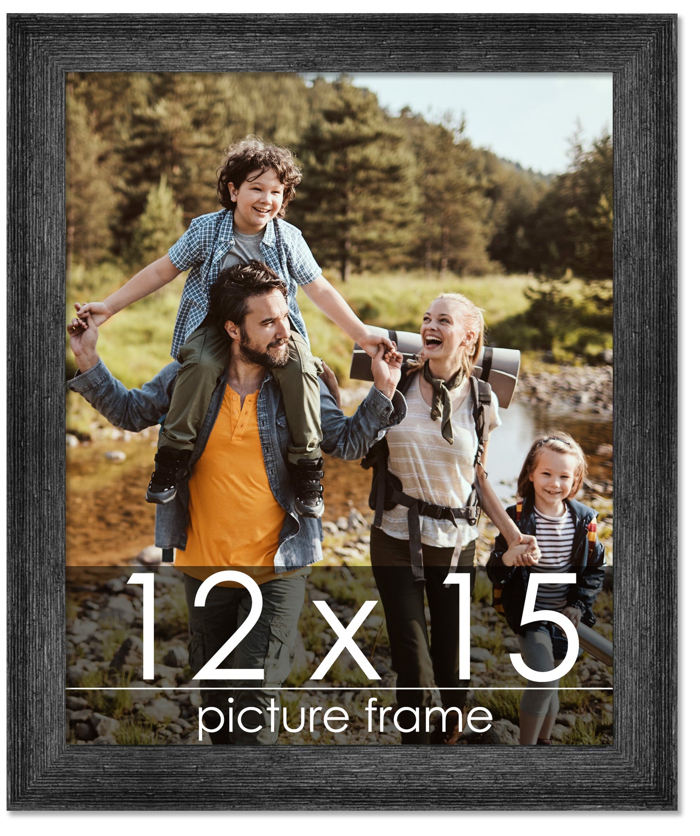 Distressed/Aged Black Wood Picture Frame