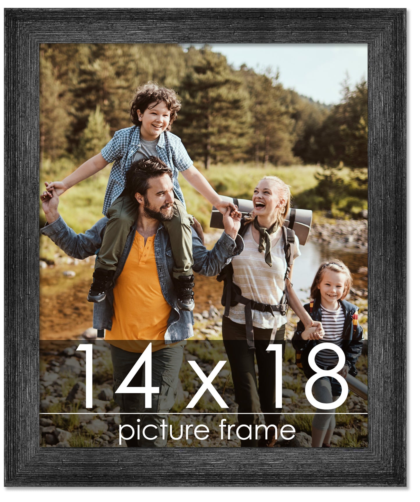Distressed/Aged Black Wood Picture Frame
