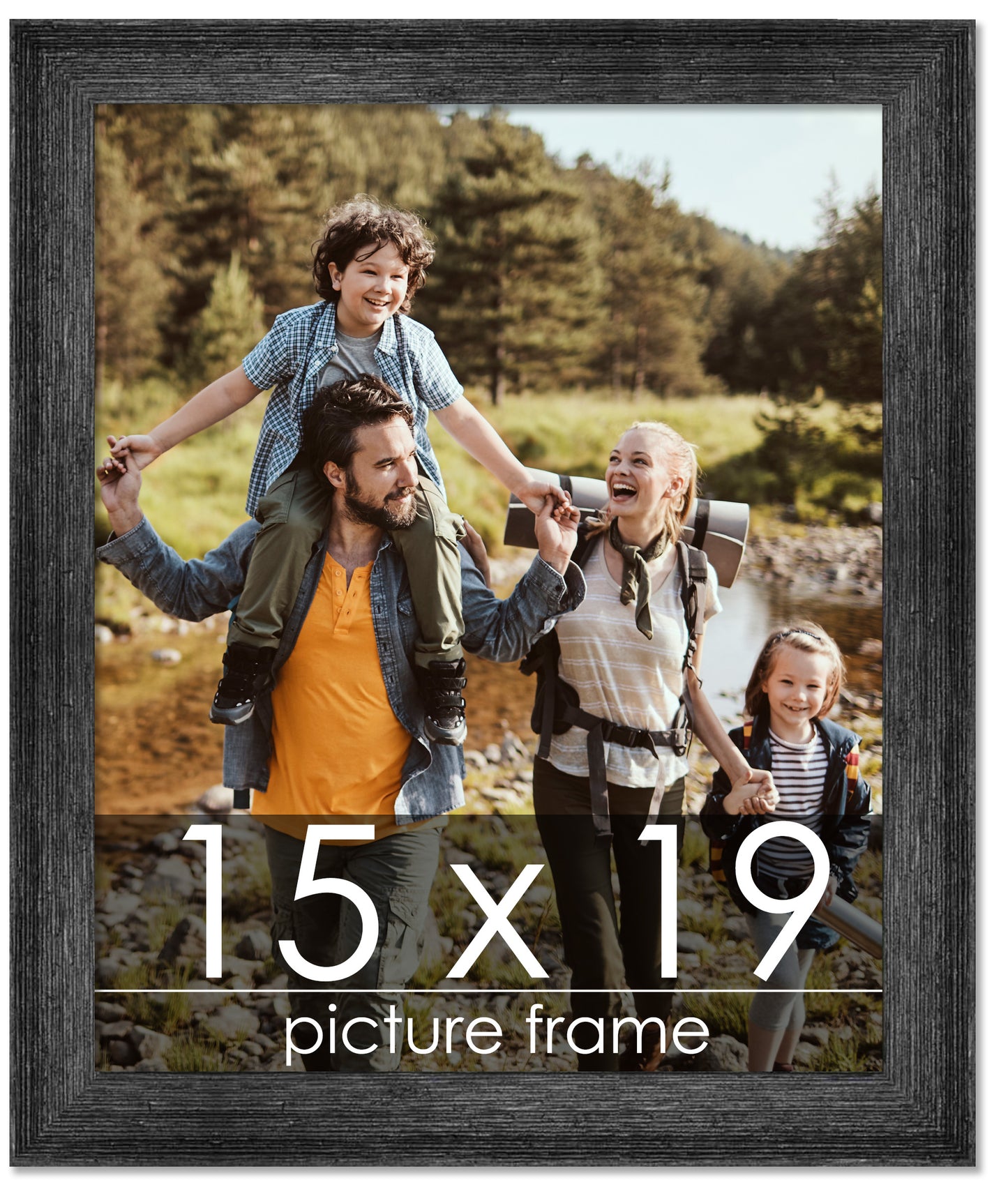Distressed/Aged Black Wood Picture Frame