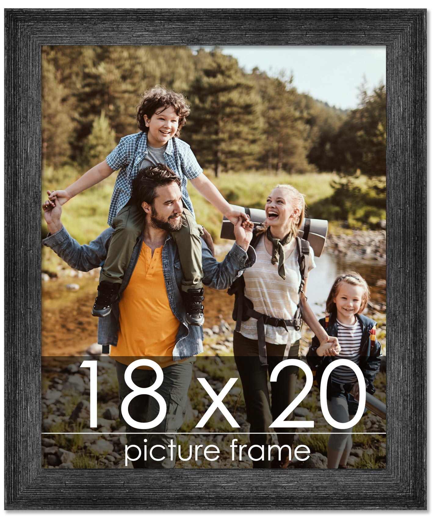 Distressed/Aged Black Wood Picture Frame