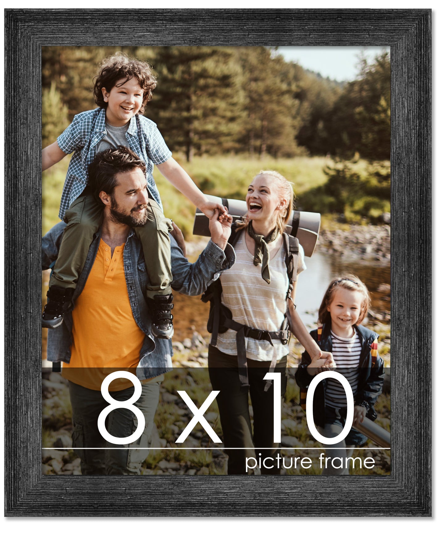 Distressed/Aged Black Wood Picture Frame