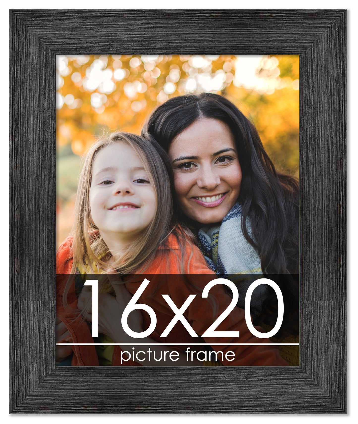 Distressed/Aged Black Wood Picture Frame