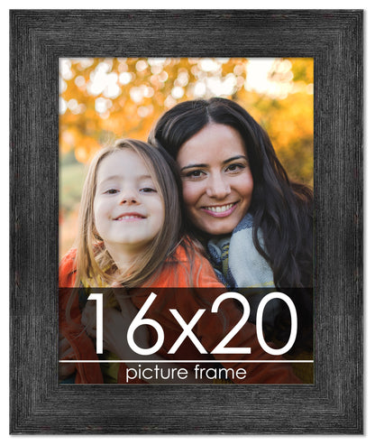 Distressed/Aged Black Wood Picture Frame