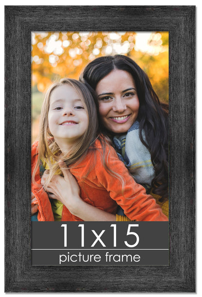 Distressed/Aged Black Wood Picture Frame