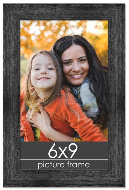 Distressed/Aged Black Wood Picture Frame