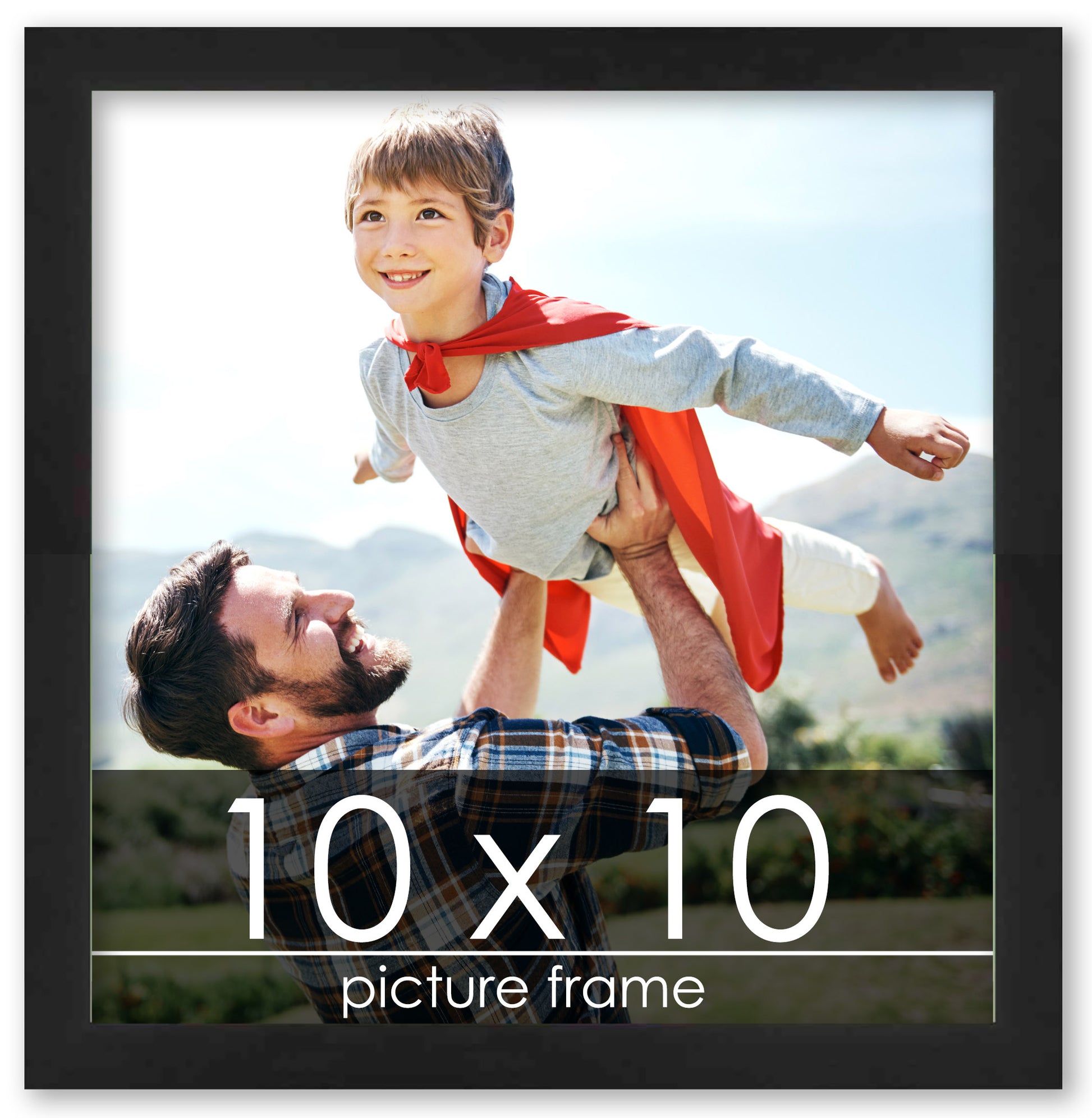 CustomPictureFrames 30x30 Black Wood Picture Frame - with Acrylic Front and Foam Board Backing