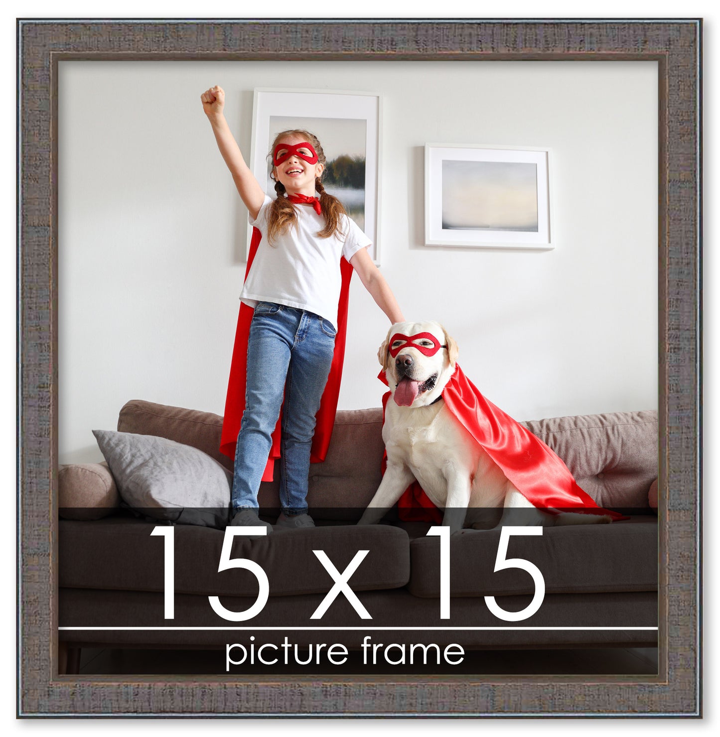 Distressed/Aged Pewter Wood Picture Frame