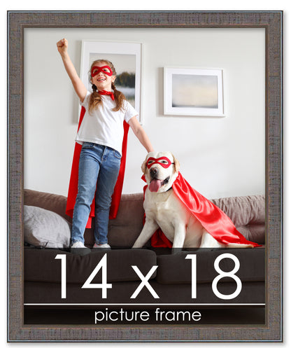 Distressed/Aged Pewter Wood Picture Frame