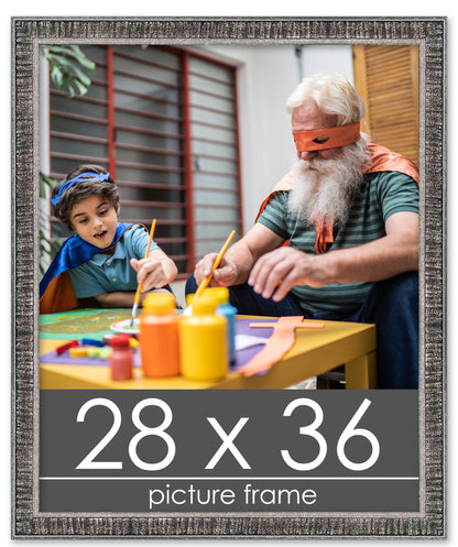 Distressed/Aged Black Wood Picture Frame