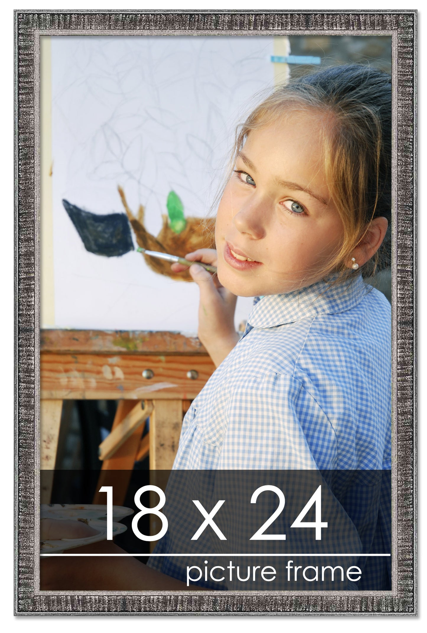 Distressed/Aged Black Wood Picture Frame