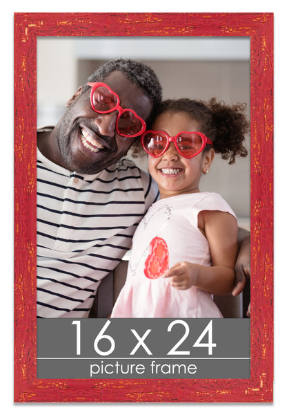 Shabby Chic Red Wood Picture Frame
