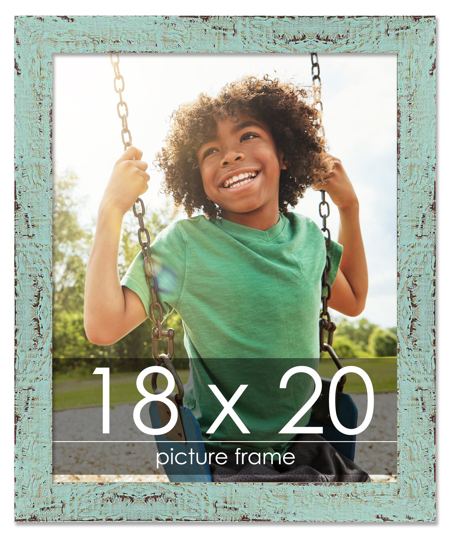 Shabby Chic Green Wood Picture Frame