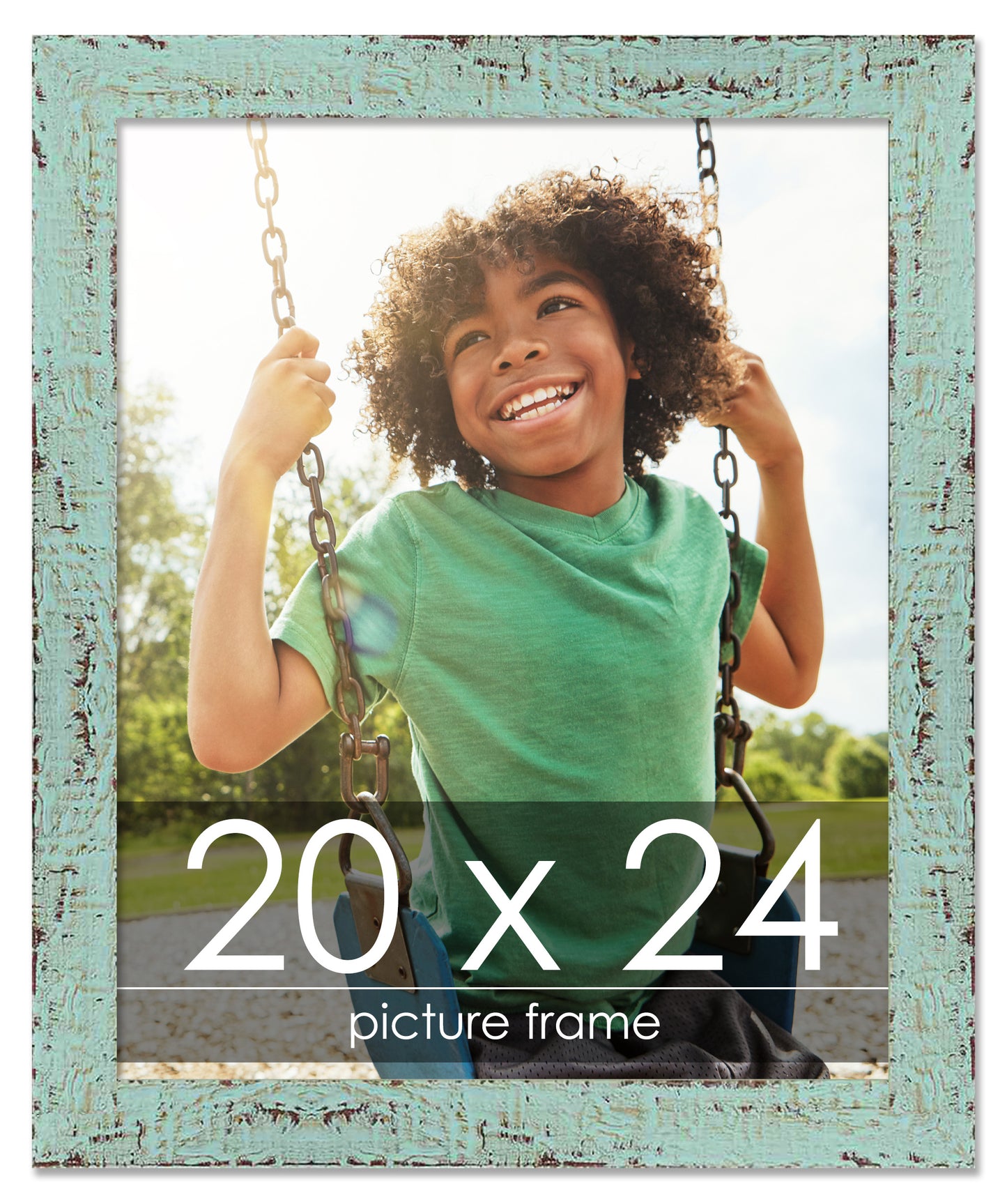 Shabby Chic Green Wood Picture Frame