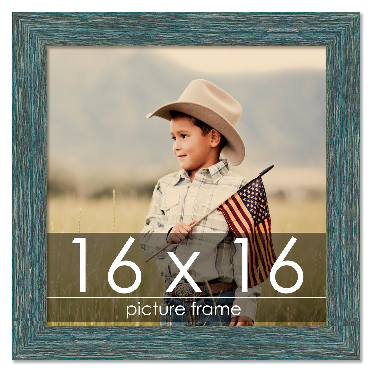 Distressed/Aged Blue Wood Picture Frame | Gustav Blue