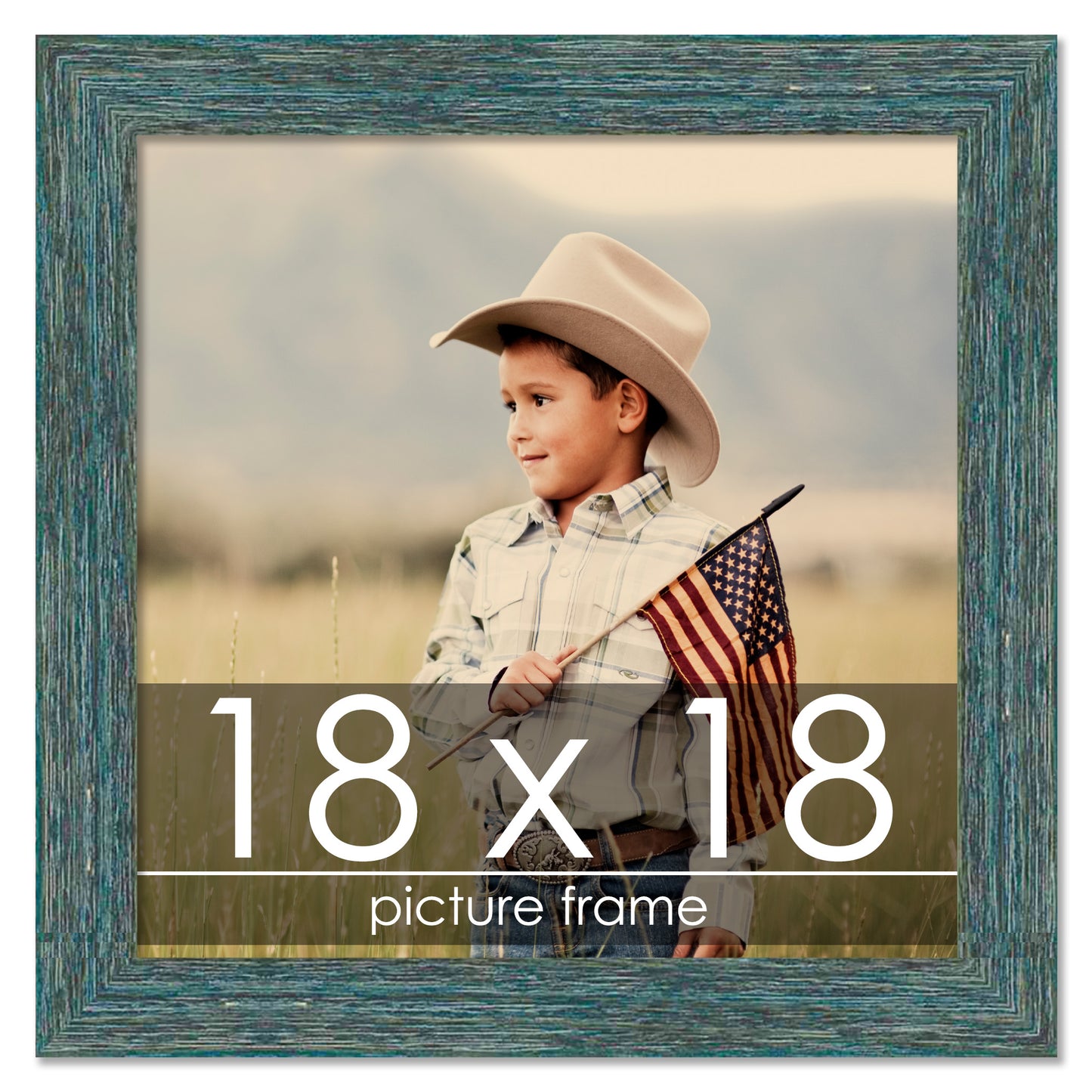 Distressed/Aged Blue Wood Picture Frame | Gustav Blue