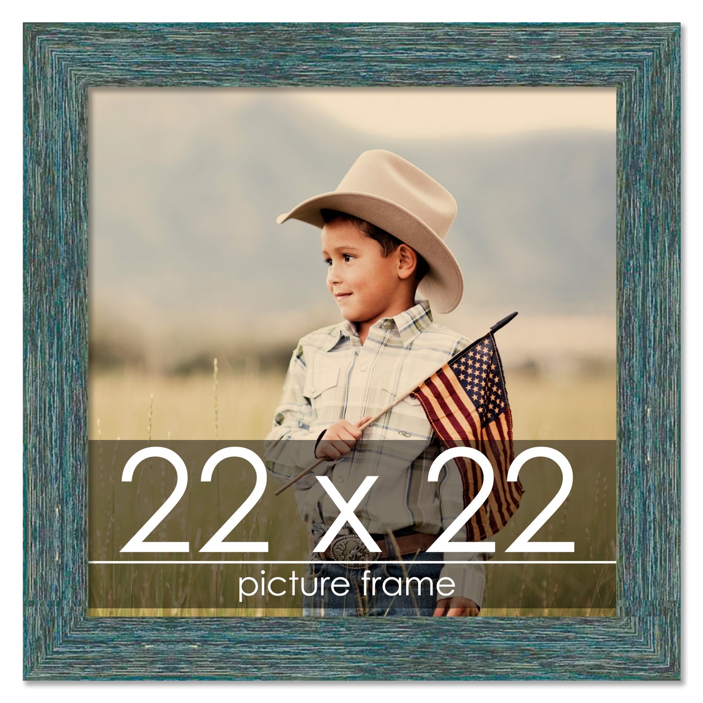 Distressed/Aged Blue Wood Picture Frame | Gustav Blue