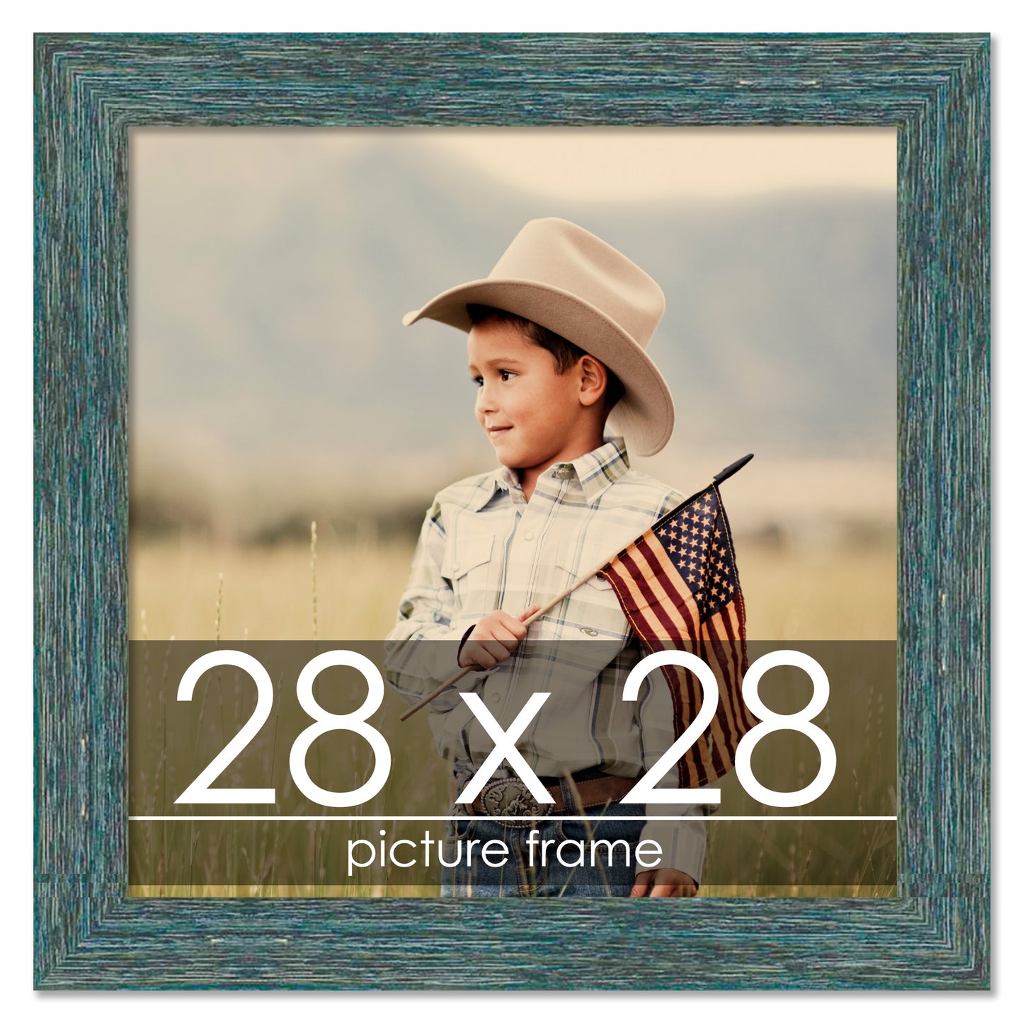 Distressed/Aged Blue Wood Picture Frame | Gustav Blue