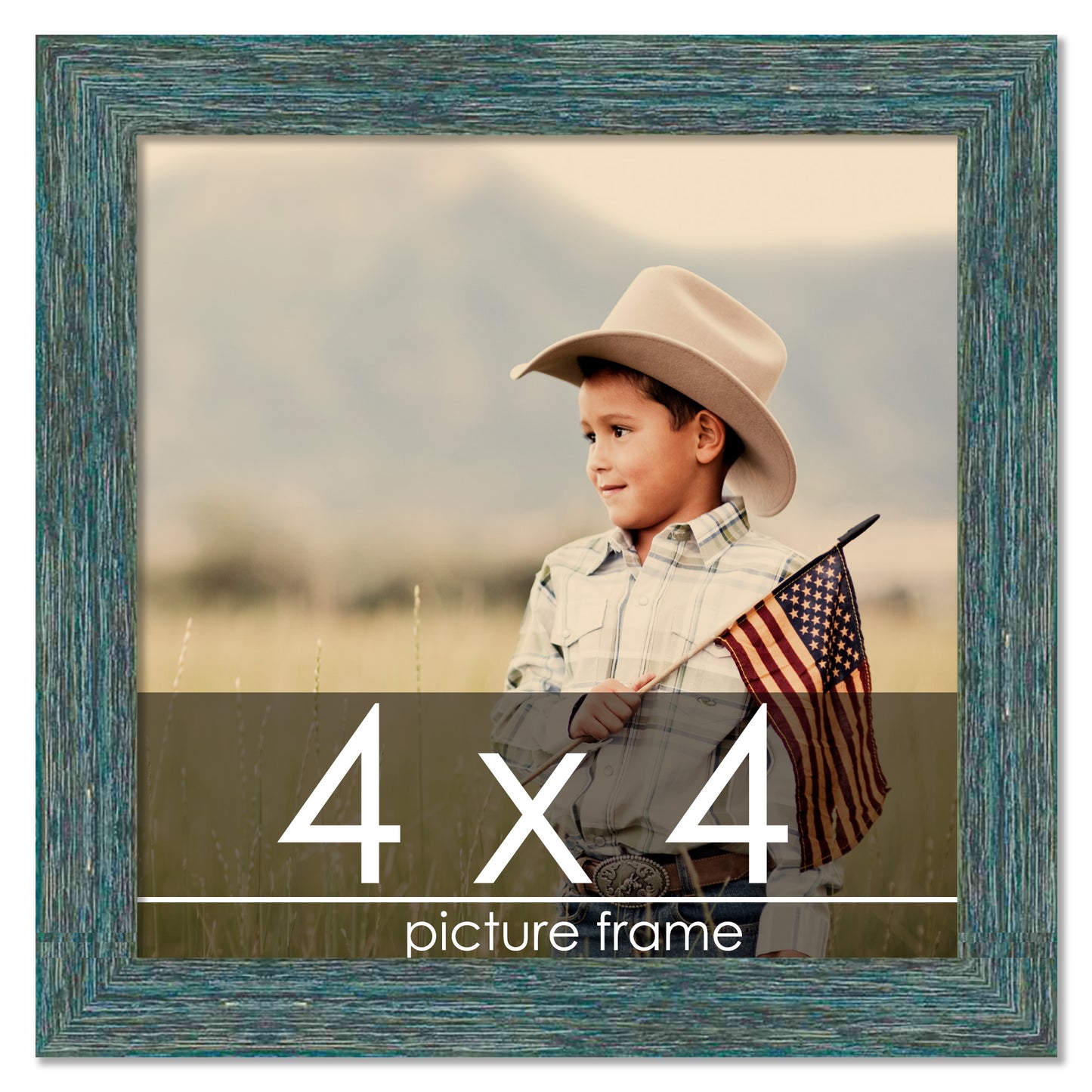 Distressed/Aged Blue Wood Picture Frame | Gustav Blue