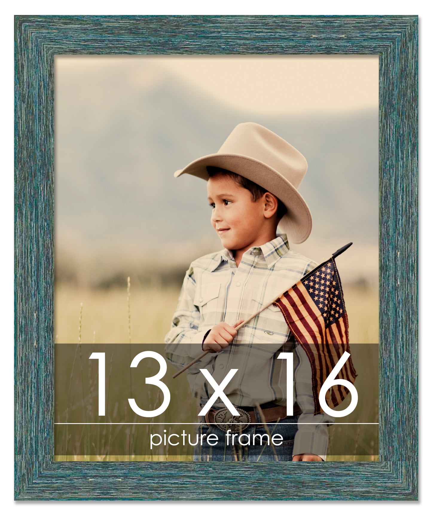 Distressed/Aged Blue Wood Picture Frame | Gustav Blue