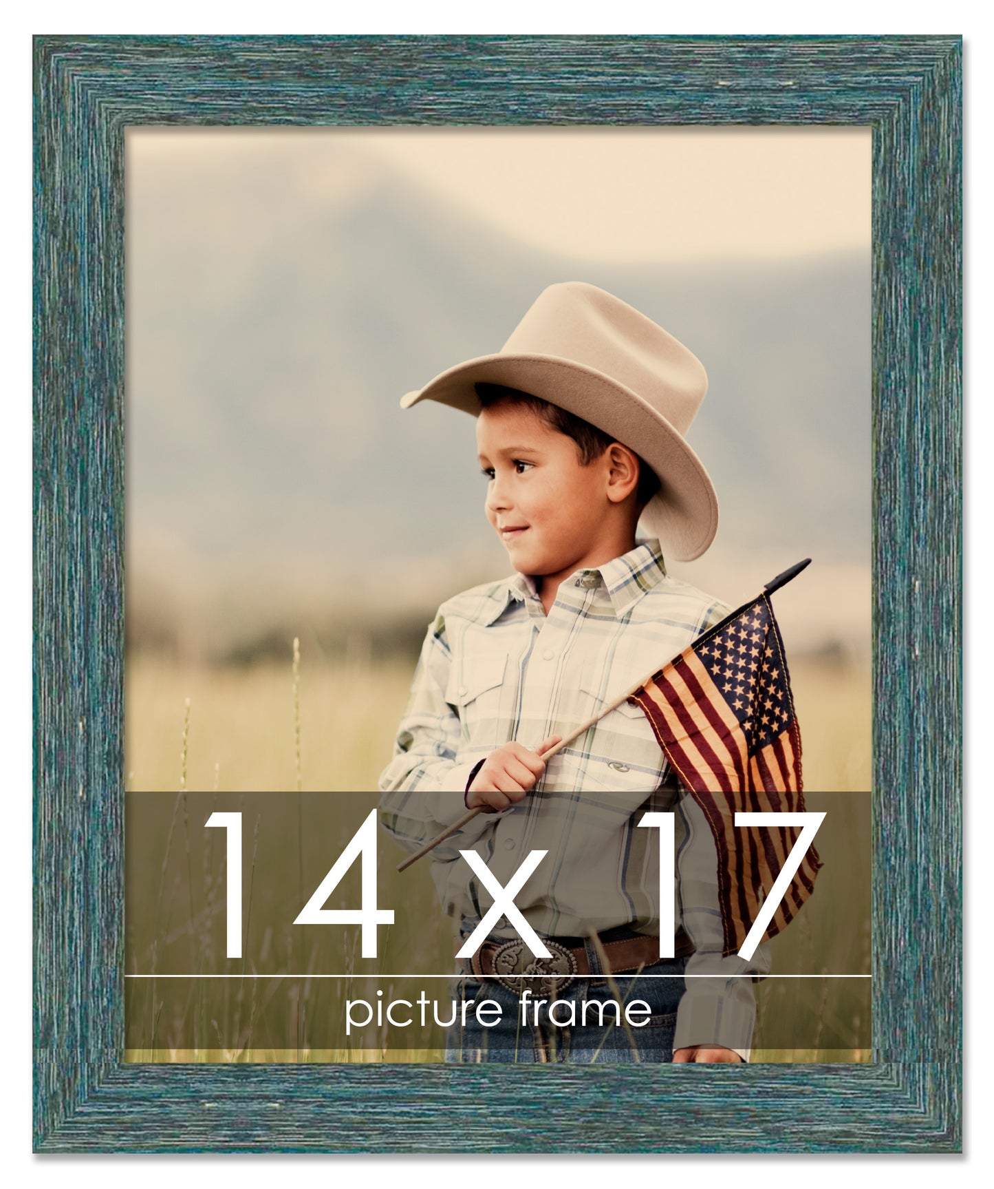 Distressed/Aged Blue Wood Picture Frame | Gustav Blue