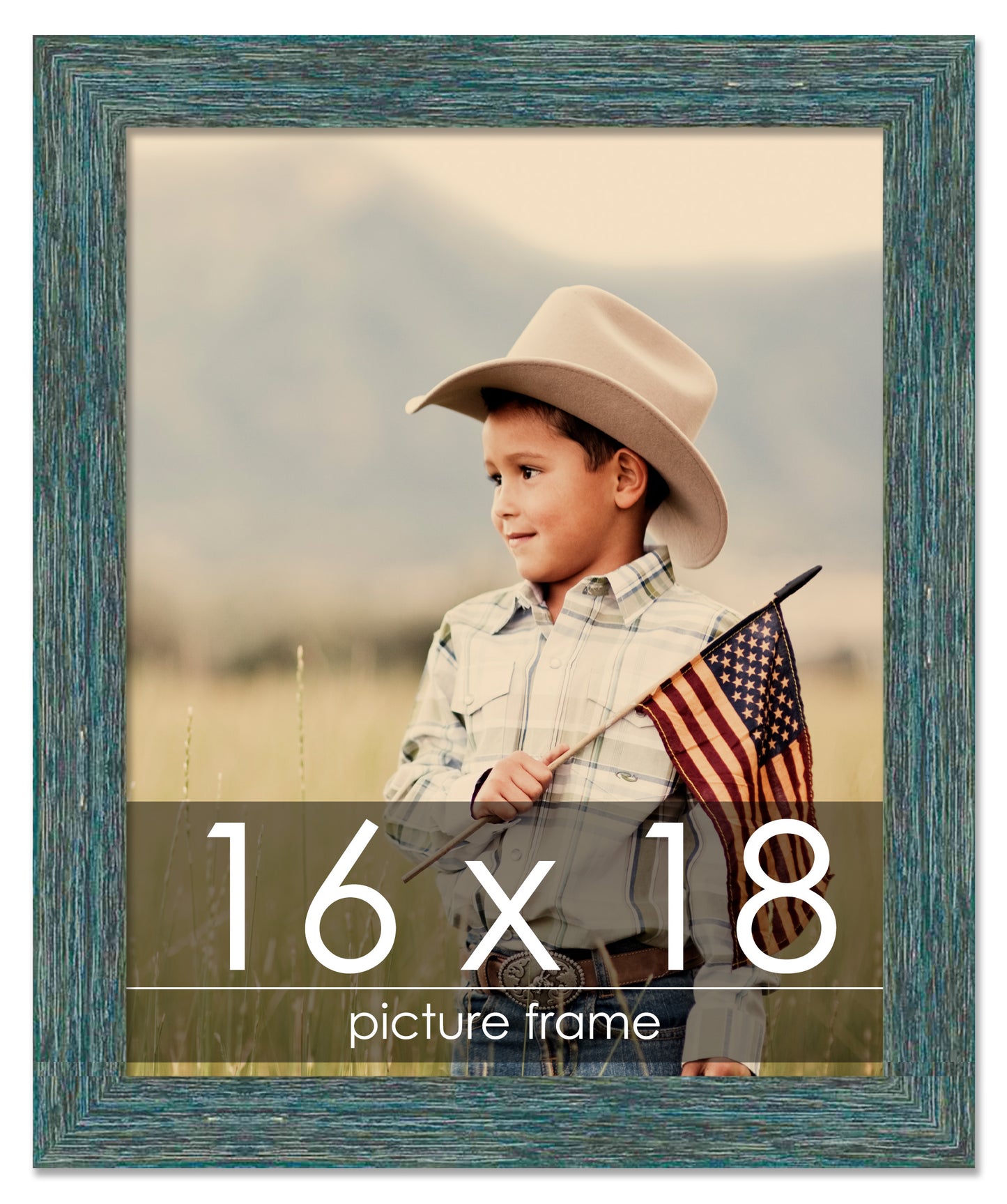 Distressed/Aged Blue Wood Picture Frame | Gustav Blue