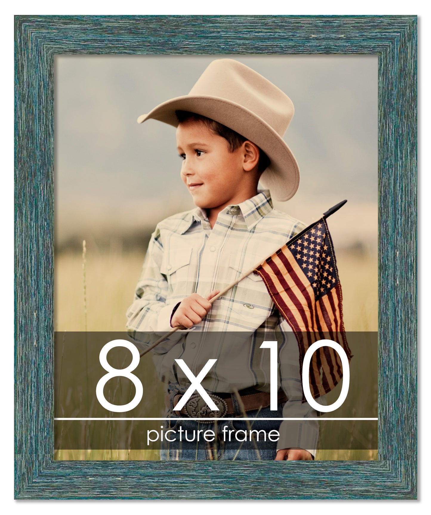 Distressed/Aged Blue Wood Picture Frame | Gustav Blue