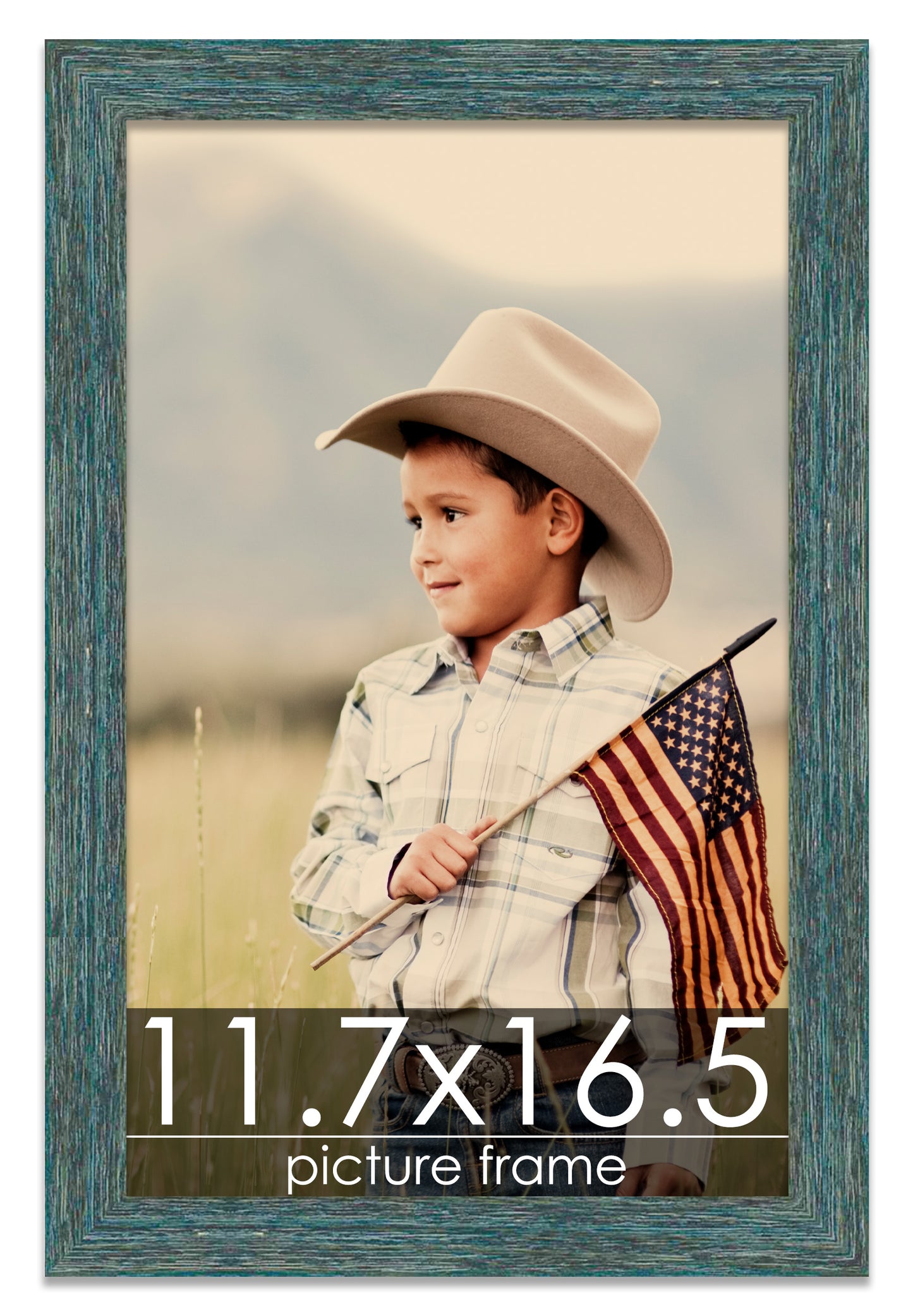 Distressed/Aged Blue Wood Picture Frame | Gustav Blue