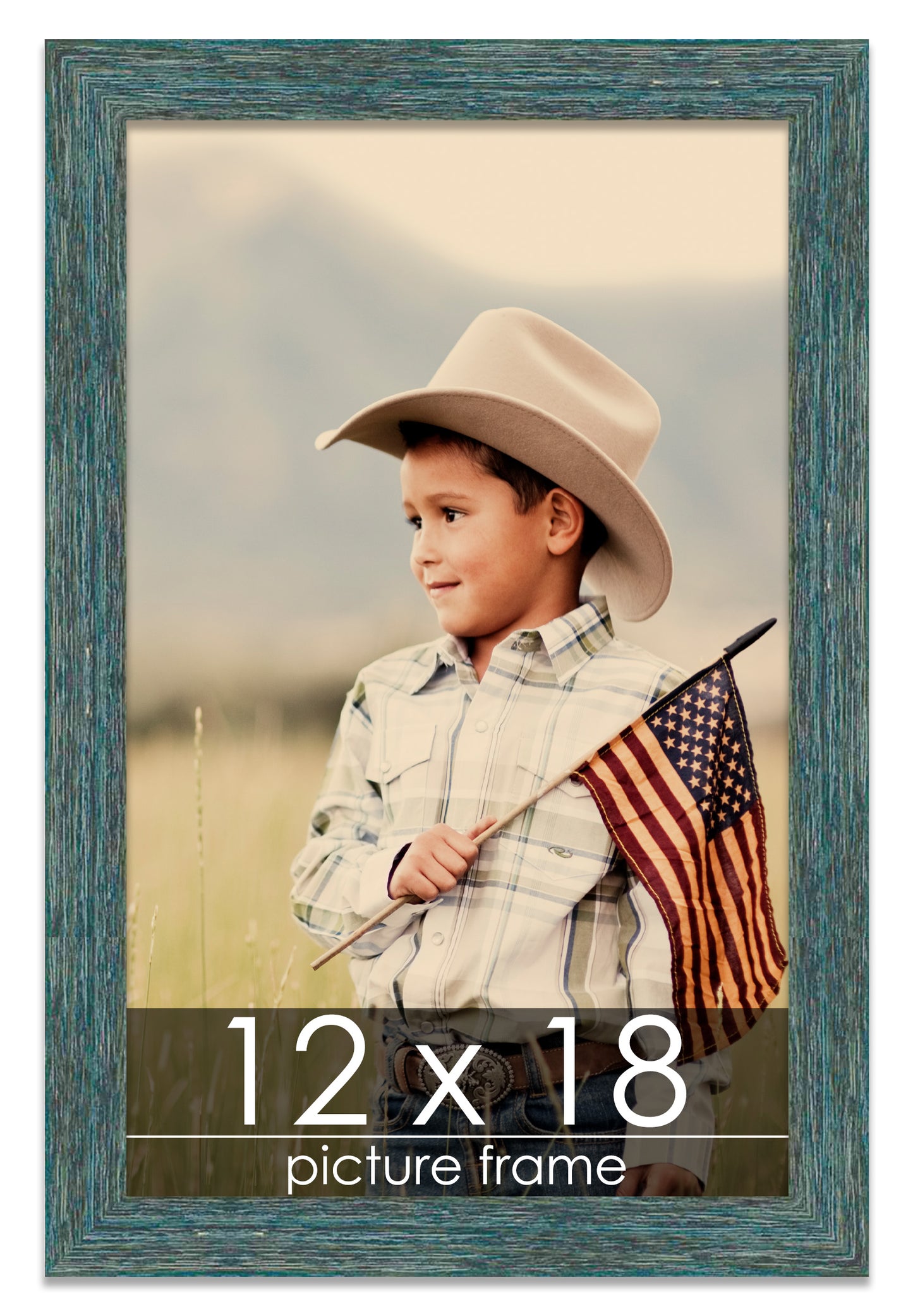 Distressed/Aged Blue Wood Picture Frame | Gustav Blue