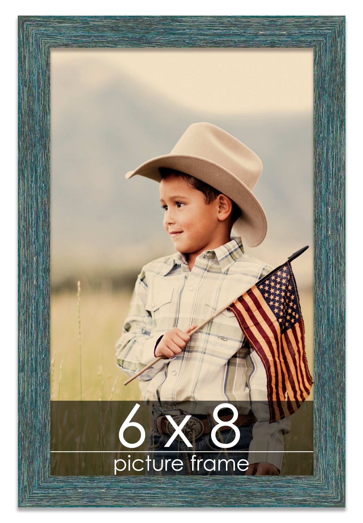 Distressed/Aged Blue Wood Picture Frame | Gustav Blue