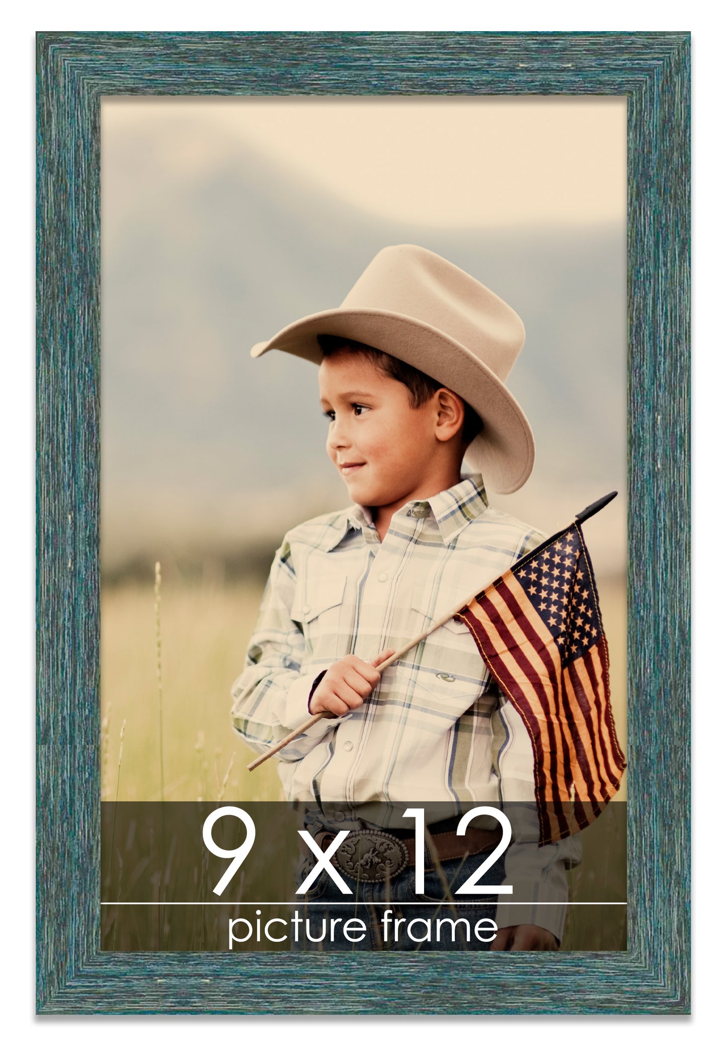Distressed/Aged Blue Wood Picture Frame | Gustav Blue