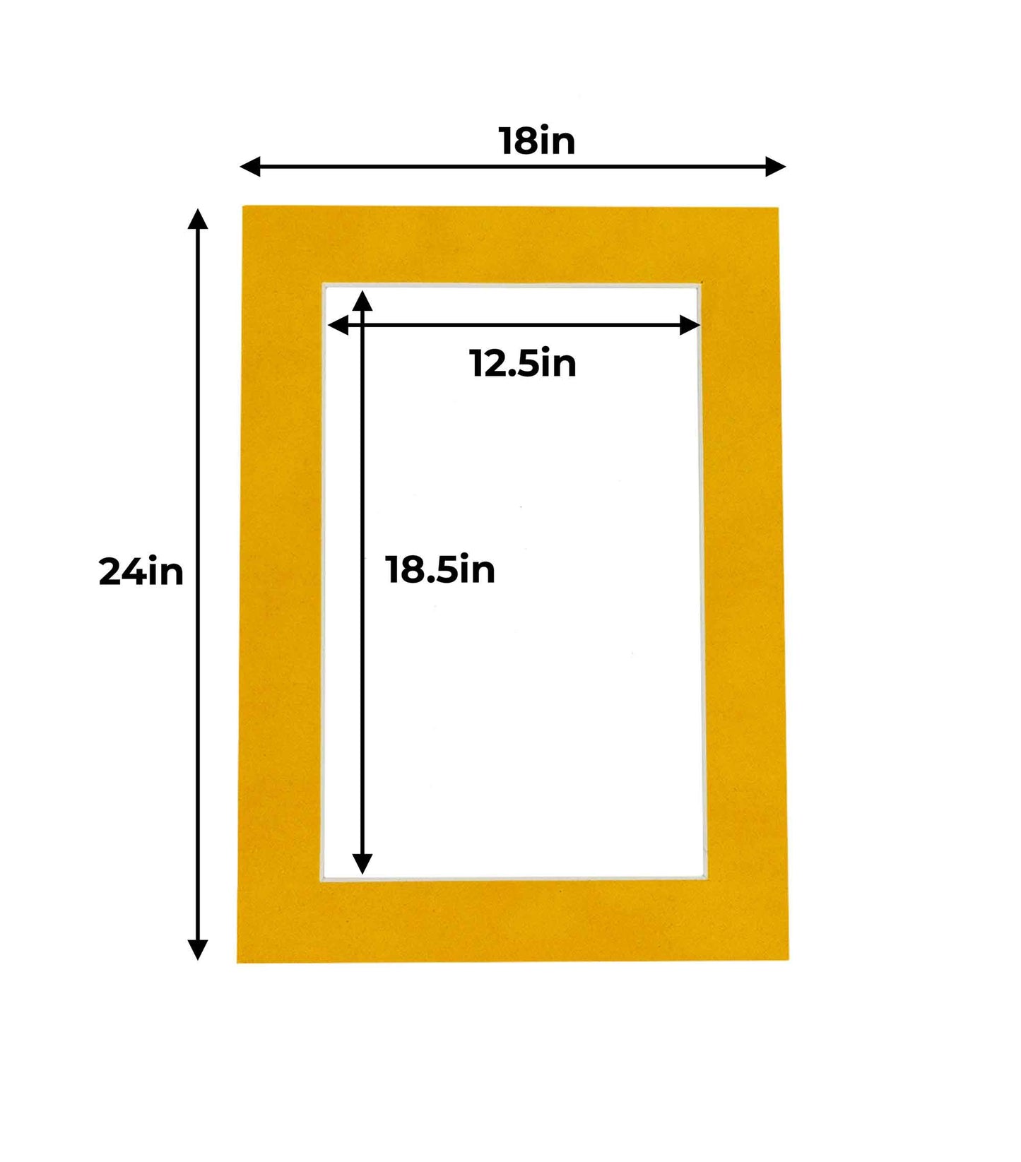 Bright Yellow Precut Acid-Free Matboard Set with Clear Bag & Backing
