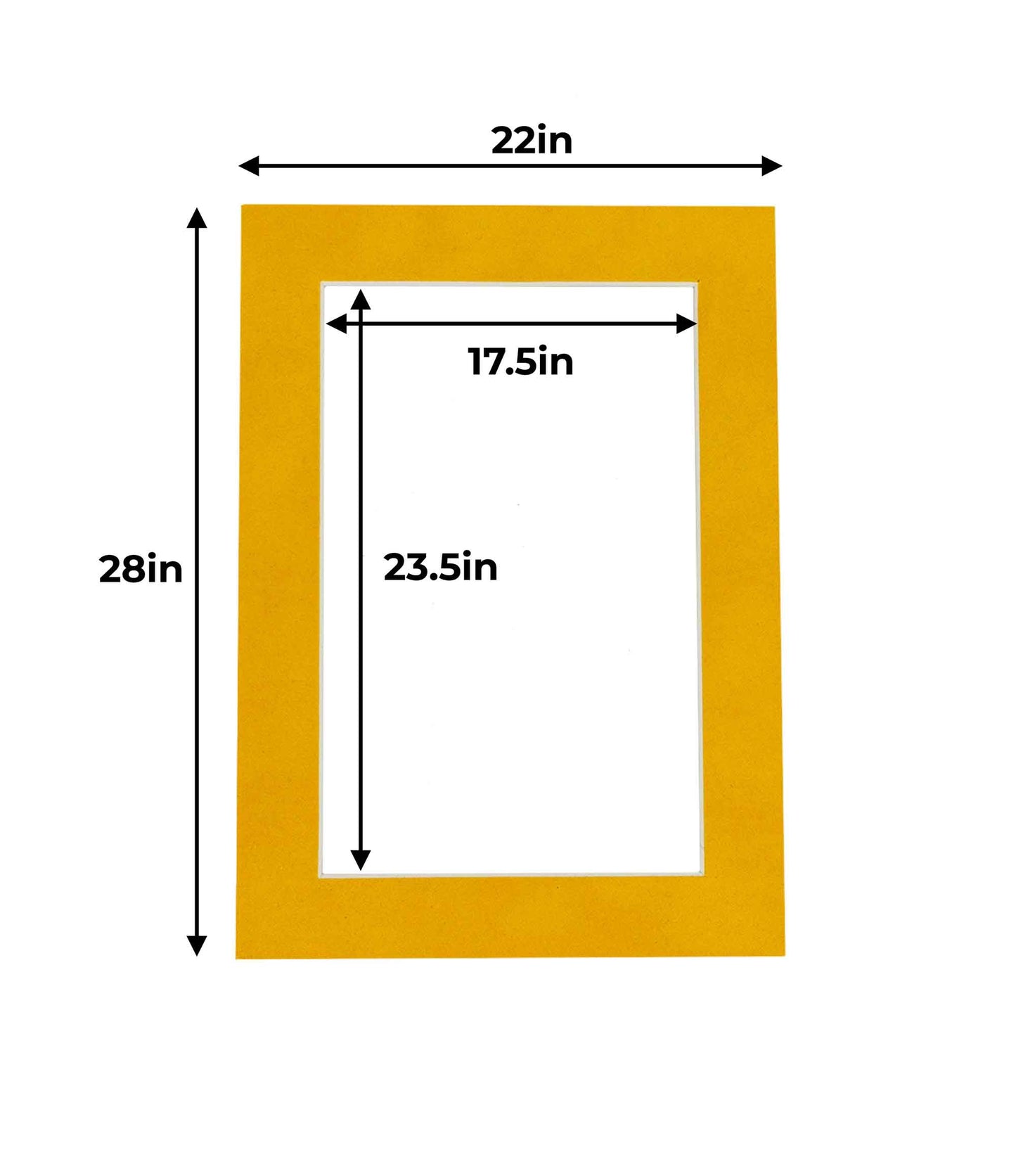Bright Yellow Precut Acid-Free Matboard Set with Clear Bag & Backing