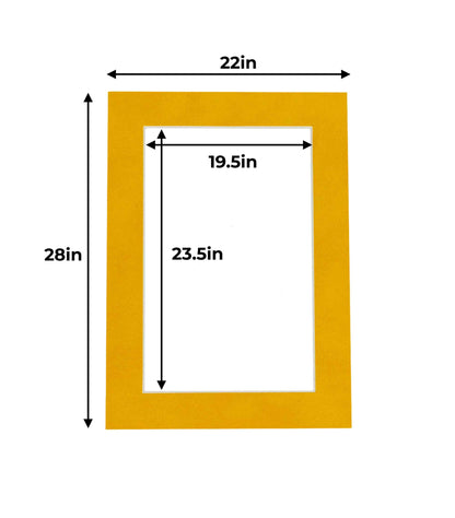 Bright Yellow Precut Acid-Free Matboard Set with Clear Bag & Backing