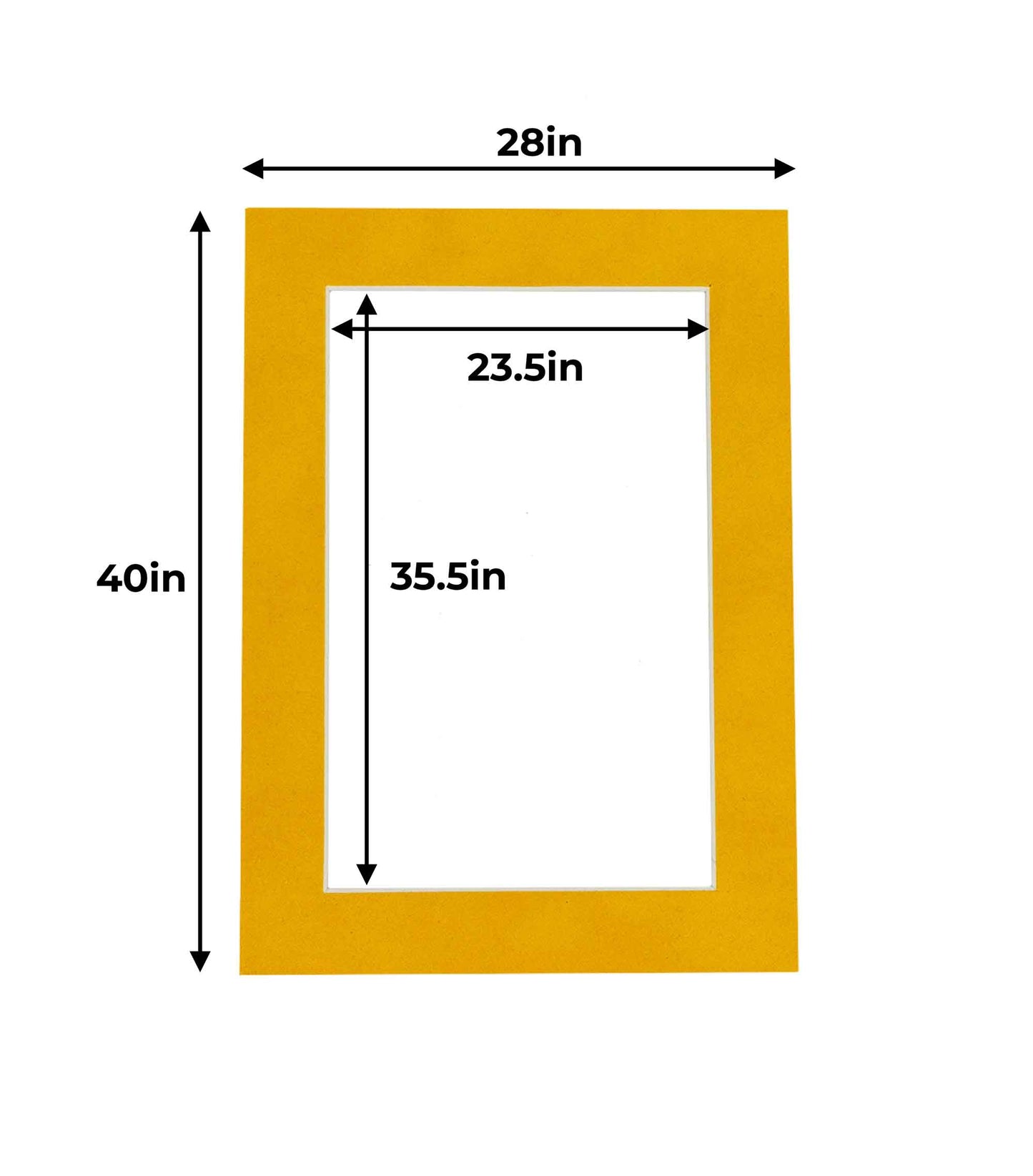 Pack of 25 Bright Yellow Precut Acid-Free Matboard Set with Clear Bags & Backings