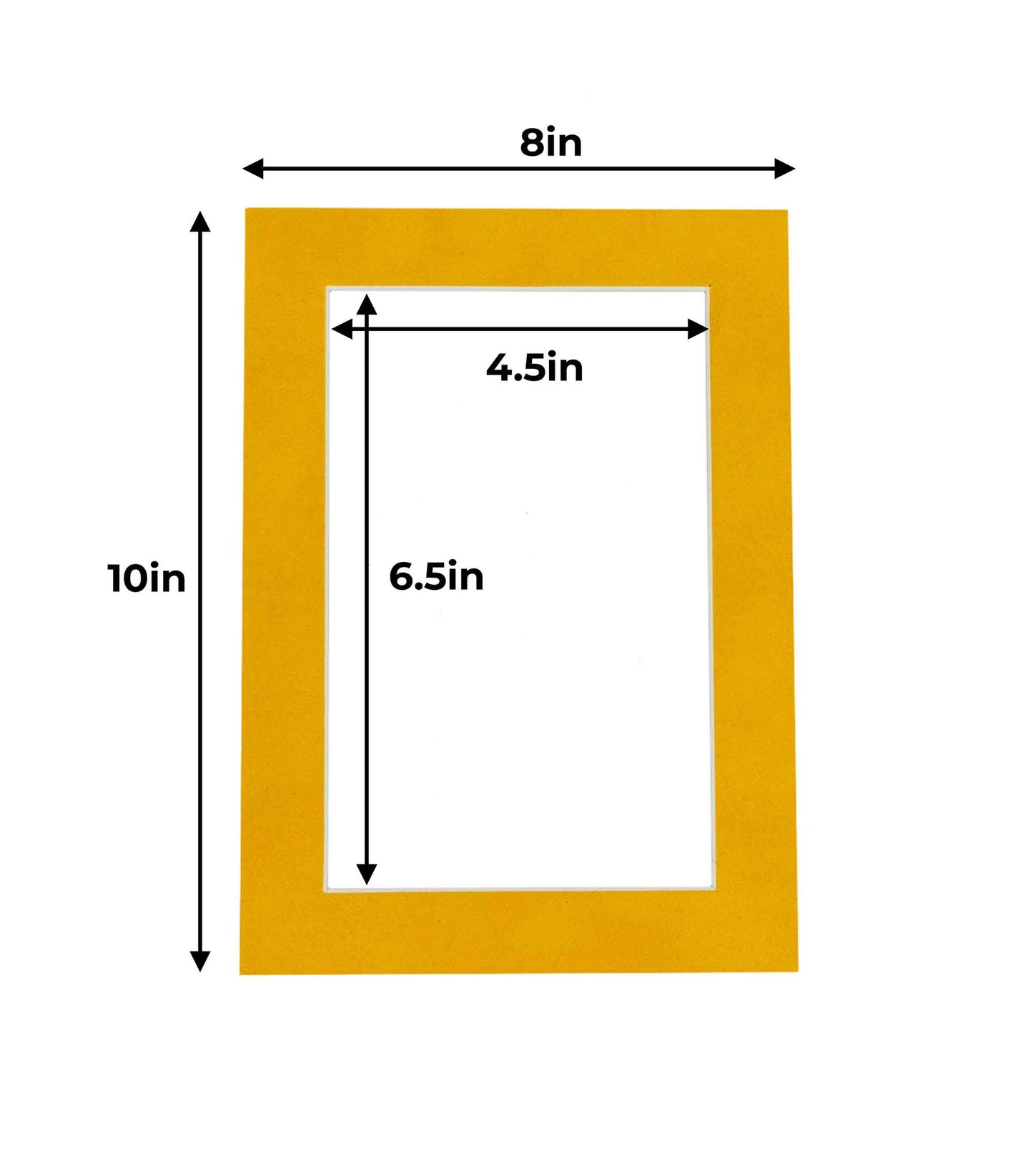 Pack of 25 Bright Yellow Precut Acid-Free Matboard Set with Clear Bags & Backings
